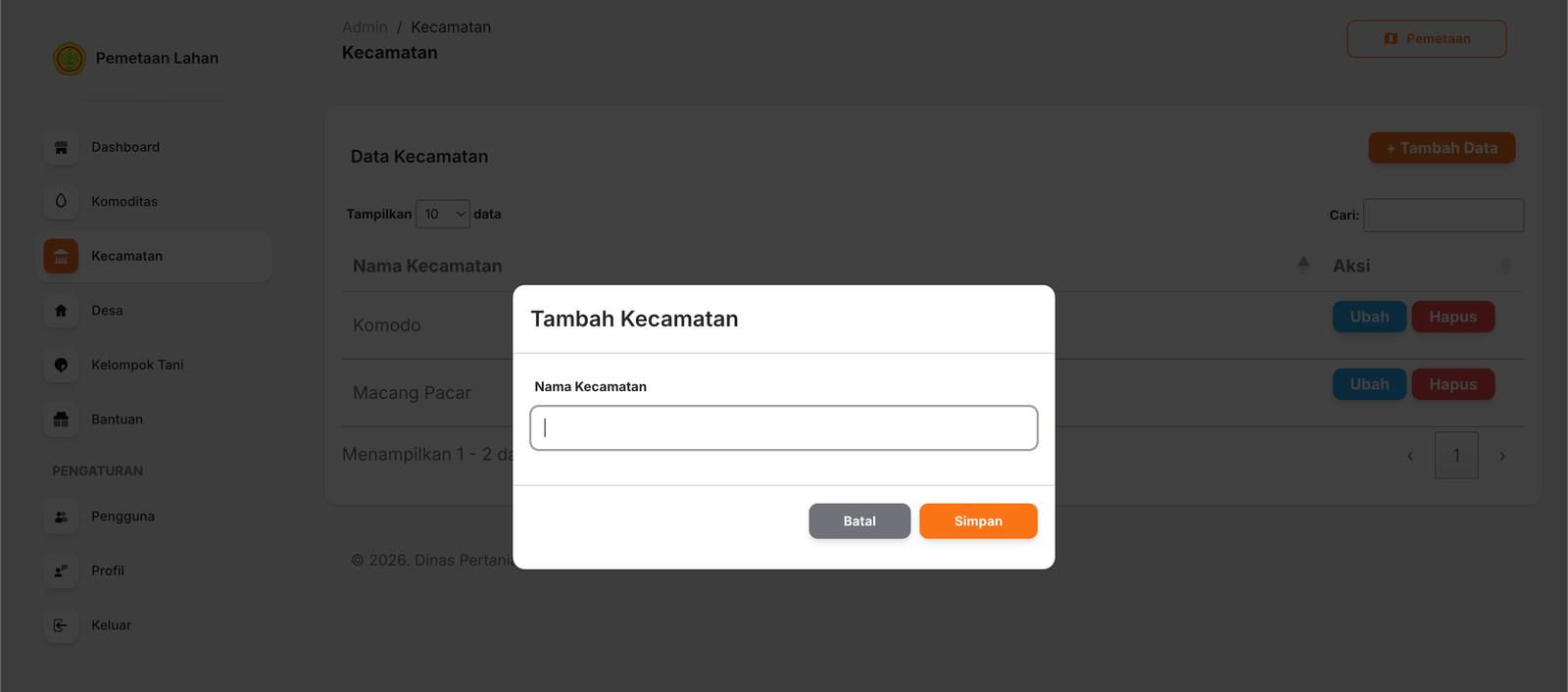 Tambah Kecamatan